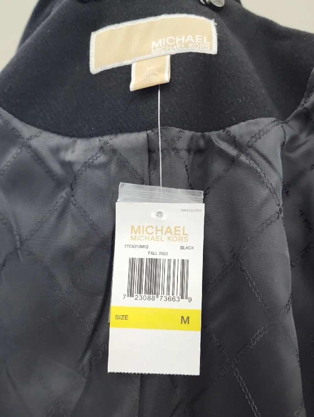 Michael Kors Black Long Belted Trench Peacoat